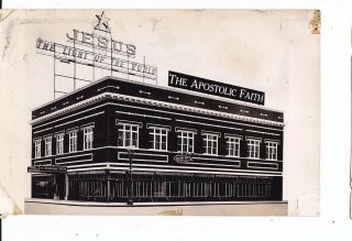 Old Real Photo Postcard Portland Oregon Apostolic Faith Church 1930s
