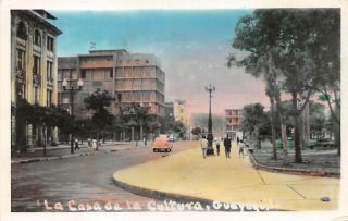 Guayaquil,  Ecuador Casa De La Cultura,  Tinted,  Real Photo Post Card U.  1950s