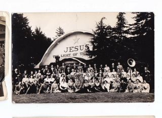 Old Real Photo Postcard Portland Oregon Apostolic Faith Camp Orchestra 1946