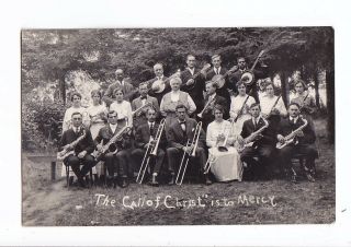 Old Real Photo Postcard Portland Oregon Apostolic Faith Camp Orchestra 1930s