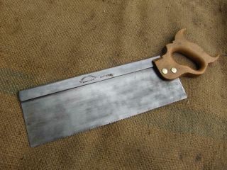 Vintage English Steel Backed Dovetail Tenon Saw By Fitzwilliam & Co C1920.