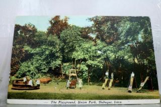 Iowa Ia Dubuque Union Park Playground Postcard Old Vintage Card View Standard Pc