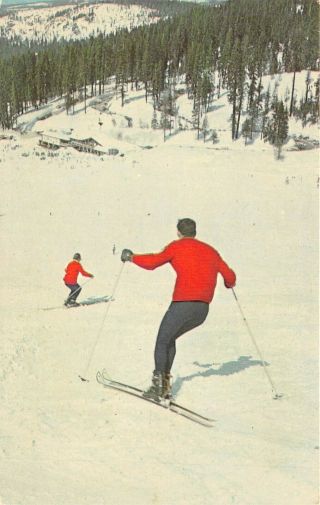 Badger Pass Yosemite National Park California 1960s Postcard Skiers