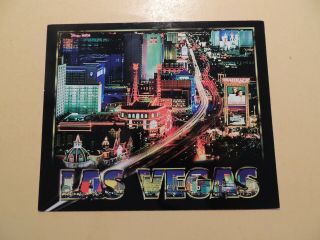 Las Vegas Strip Casinos Las Vegas Nevada Oversized Postcard Nighttime Aerial