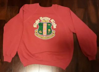 Alpha Kappa Alpha Sorority Aka Pink Sweatshirt With Crest.  Vintage (sz Xl)