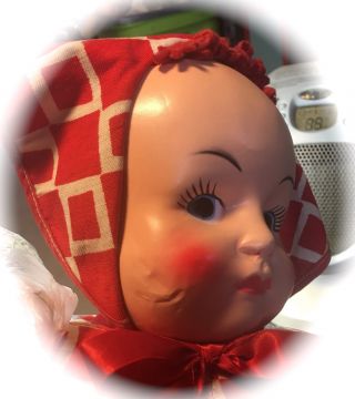 VINTAGE CARNIVAL PRIZE PLASTIC FACE STUFFED BODY DOLL CONEY ISLAND 3