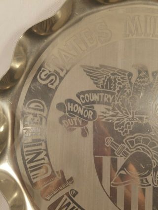 West Point USMA Aluminium Round Rare Vintage Militia Wall Hanging Plaque. 4