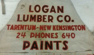 Vintage Nail Apron LOGAN LUMBER CO KENSINGTON TARENTUM PA - Advertising 4