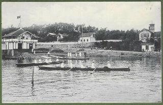 Norwegian Rowing Club On The River.  Posted From Kristiana 1906.  Card