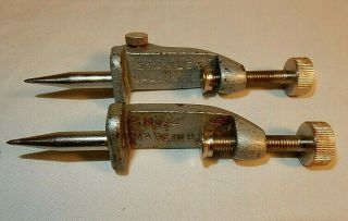 Vintage STANLEY 4 TRAMMEL POINT PAIR Compass - 1 w/ WITH PENCIL HOLDER 2