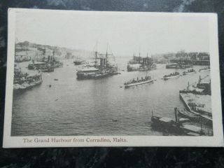 Malta - S.  L.  Cassar Postcard - The Grand Harbour From Corradino - 1930 