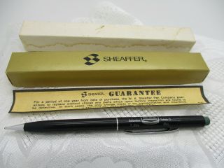 Vintage Sheaffer Black Silver Tone Mechanical Pencil In Orig Box Made In Usa