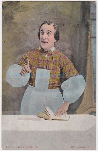 Music Hall Comedian,  Pantomime Dame Harry Randall In Costume.  Valentines Series