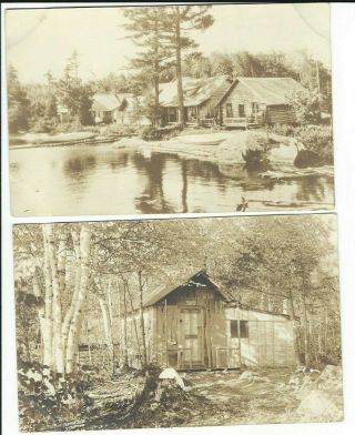Two Rppc Real Photo Postcards Twin Pine Camps Daicey Pond Millinocket Maine