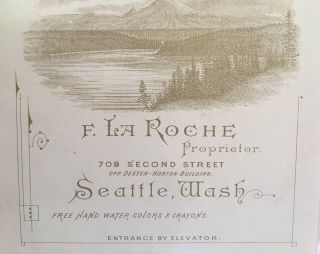 Frank La Roche Seattle Cabinet Photo With Verso Imprint 1890s