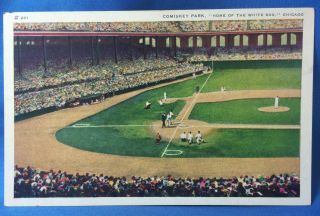 Comiskey Park Home Of The Chicago White Sox Baseball Postcard Vintage