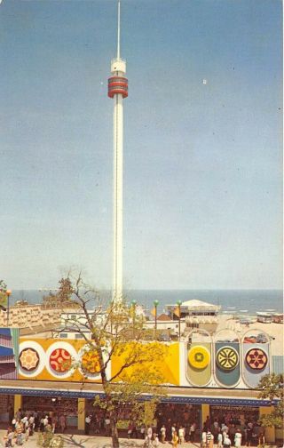 Cedar Point Sandusky Ohio C1960 Postcard Amusement Park Funway Space Spiral