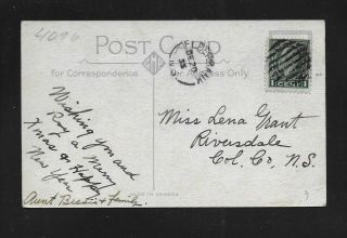 Canada Nova Scotia Ns - Elderbank 1933 Split Ring Town Cancel Postcard