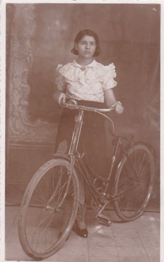 Egypt Old Vintage Photograph.  Teen With Bike