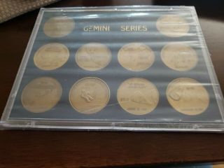 Nasa Gemini Manned Space Flight Series - 10 Antique Bronze Coin Set