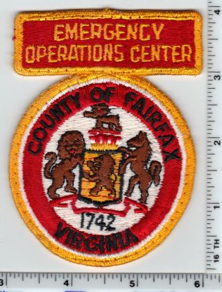 Fairfax County Emergency Ops (virginia) Uniform Take - Off Shoulder Patch 1980 