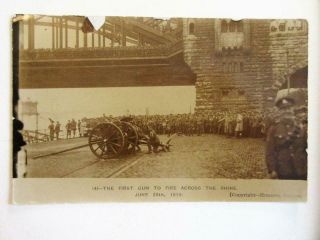 The First Gun To Fire Across The Rhine,  Peace Day 1919,  Ww1 Military Rp Postcard