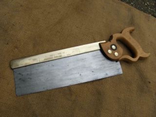 Vintage English Brass Backed Dovetail Tenon Saw By W Tyzack Sons & Turner.