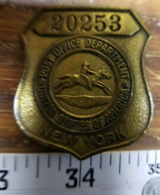 Vintage U.  S.  Post Office York City Postal Service Clerk Badge 20253