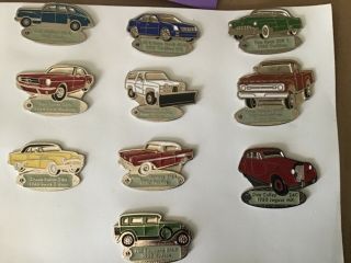 Lions Club Pins: 10 Vintage Cars