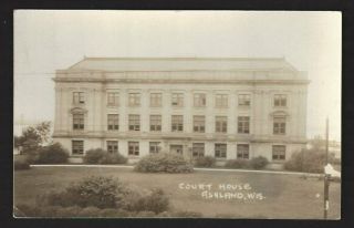 1910 Real Photo Postcard - Court House Building At Ashland,  Wisconsin