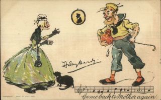 Dudley Hardy Old Sailor Returns Home To Mother Sheet Music C1910 Postcard