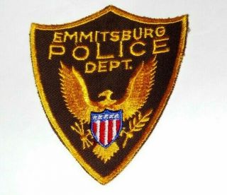 Emmitsburg Maryland Police Dept.  Patch,  Rare