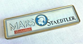 Vintage Mars Staedtler Duralar Metal Pencil Box Made In Germany