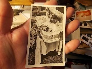 Vint Snapshot Photo,  Post Mortem Of Small Child,  Open Casket