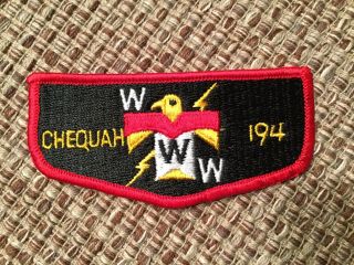 Chequah Merged Oa Lodge 194 Old Scout Flap Patch
