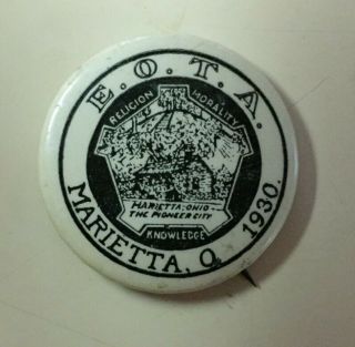 1930 Marietta Ohio Pioneer City Badge / Pin R.  O.  T.  A.  1 1/4 In Around