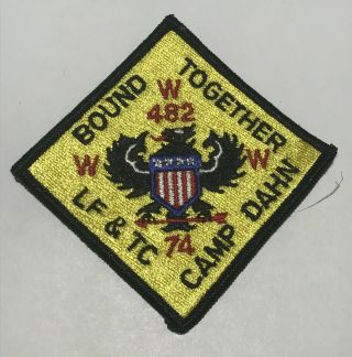 1974 Camp Dahn Oa Lodge 482 Black Eagle Patch Mc6