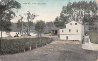 Cedar Creek (barry County Nr Cloverdale) Mi Grist Mill 1908 Postcard Cancel