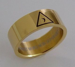 Scottish Rite 14th Degree Ring Stainless Steel Layered In Gold