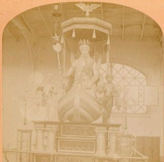 1893 Chicago World Fair Colorado Mining Silver Queen.  Kilburn Stereoview Photo