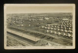 1910s? Ww1? Birdseye General Camp View Passed By Censor Horses Wagons Railroad