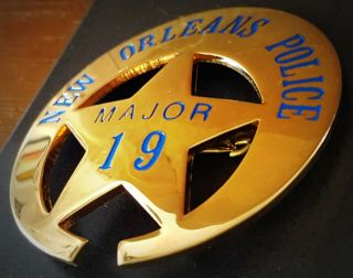 obsolate historical badge.  Orleans Major 1889.  no.  19 2