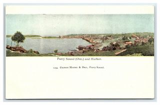 Vintage Postcard Parry Sound And Harbor Ontario Canada M1
