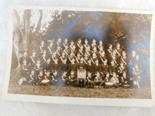 Vintage Real Photograph Postcard Pc - Boys Brigade Band Topographical