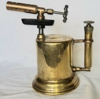Vintage Steampunk Decorative Otto Bernz Polished Brass Blow Torch