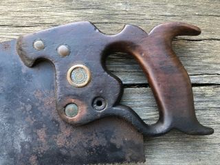 Antique Disston & Sons D8 Skewback Hand Saw 26 Inch Blade Vintage Carpenter Tool