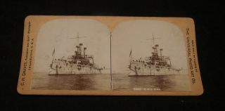 Antique Stereoview Photo Graves Spanish American War Uss Iowa Battleship Ship
