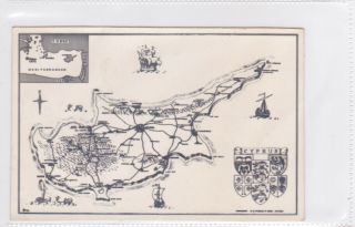 Cyprus Postcard Map Of Cyprus By Tilibian C 1940 S