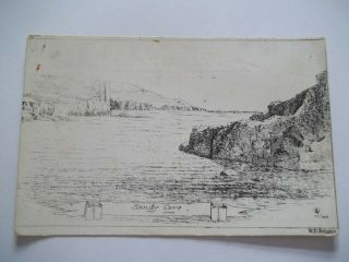 Vintage Postcard.  Navy & Army Canteen Board,  Malta 1918.  Sandy Cove.  W.  E.  Sclater