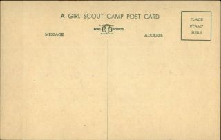 Girl Scout Camp Postcard Comic Vintage Postcard CROSSING FENCE 2